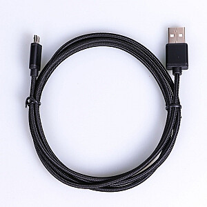 Kabel USB-Micro USB 1.5 m. czarny sznurek