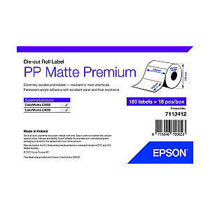 PP MATĒTA ETIĶETE PREM DIE-CUT/ROLL 102X152MM 185 ETIĶES