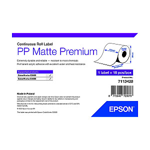 PP MATĒTA ETIĶETE PREMIUM/NEpārtraukta ruļļa 102 MM X 29 M