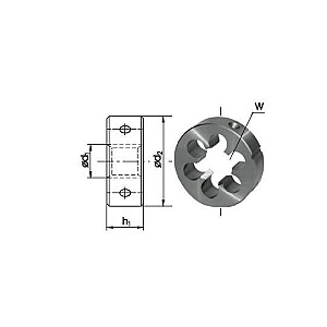 FANAR DIE INCH G 3/8&quot; ЦИЛИНДРИЧЕСКАЯ ТРУБНАЯ РЕЗЬБА HSS 800, DIN-EN 24231