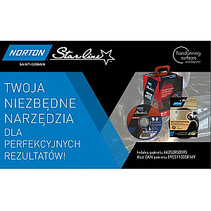 ЩИТ NORTON. ВЕДРО STARLINE 125 мм x 1,0/100 шт. + ШЛИФОВАЛЬНЫЙ КРУГ ИЗ НЕТКАНОГО МАТЕРИАЛА