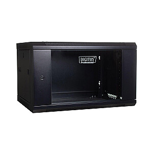 Настенный сетевой шкаф 19" 4U rack 600x450, дверное полотно, черный, в разложенном виде, 60 кг