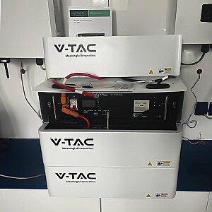 RACK statīvs enerģijas uzglabāšanas ierīcēm V-TAC VT48100E-P2 modulārais plaukts 5,12 kWh 5 moduļi max (artiklis 11556) Balts