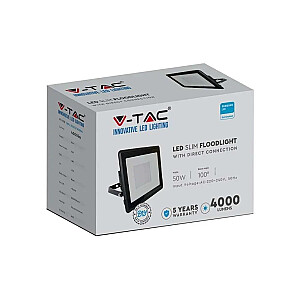 Светодиодный проектор V-TAC VT-158 SLIM FLOODLIGHT 50W SAMSUNG CHIP 6500K 4000lm (артикул 20315) черный