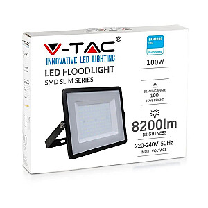 LED projektors V-TAC VT-100 100 W 3000 K 8200 lm (artikuls 21412) Melns