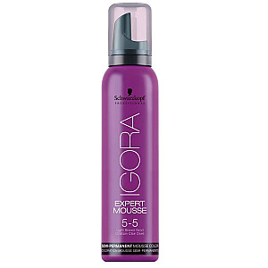 SCHWARZKOPF PROFESSIONAL Igora Expert Mousse plaukų dažymo putos 5-5 šviesiai auksinės rudos spalvos 100 ml