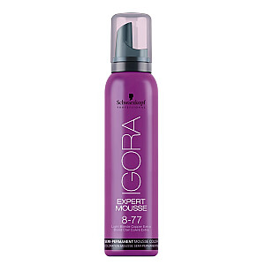 SCHWARZKOPF PROFESSIONAL Igora Expert Mousse matu krāsošanas putas 8-77 Light Copper Blonde 100ml