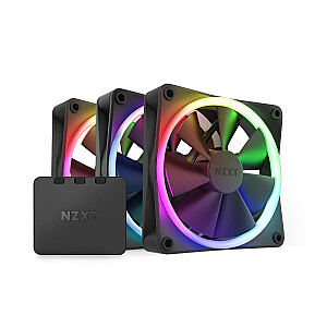 NZXT F120 RGB Triple Pack Computer Case Ventilators 12cm Melns 3 gab.