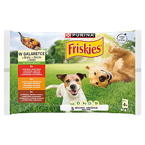 PURINA FRISKIES ADULT Wołowina,Kurczak,Jagnię 4x85g