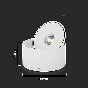 Surface-mounted LED luminaire V-TAC VT-2825 20W CRI90 CCT 3000K-4000K-6400K 1408lm (SKU 23155) White