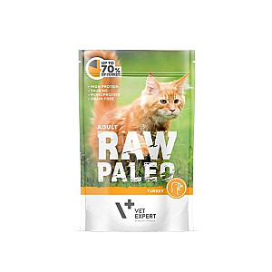 RAW PALEO Adult Cat Turkey - mitrā barība kaķiem - 100 g