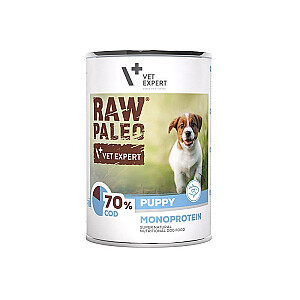 RAW PALEO Puppy Monoprotein Cod - mitrā barība kucēniem - 400 g