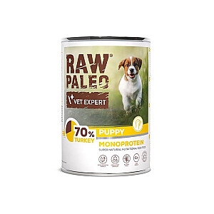 RAW PALEO Puppy Monoprotein Turkey - mitrā barība kucēniem - 400 g