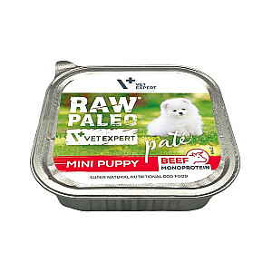 RAW PALEO Pate Mini Puppy Beef - mitrā barība kucēniem - 150 g