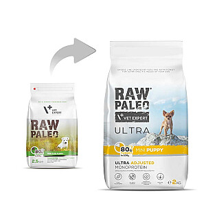 RAW PALEO Ultra Mini Puppy Turkey - sausā barība kucēniem - 2 kg