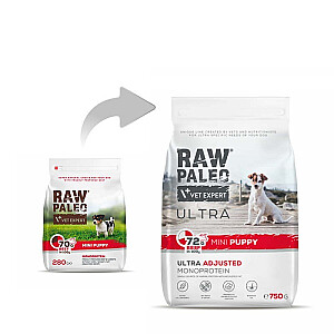 RAW PALEO Ultra Mini Puppy Beef - сухой корм для щенков мелких пород - 750 г