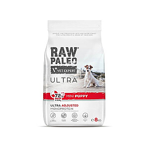 RAW PALEO Ultra Mini Puppy Beef - sausā barība mazo šķirņu kucēniem - 8 kg