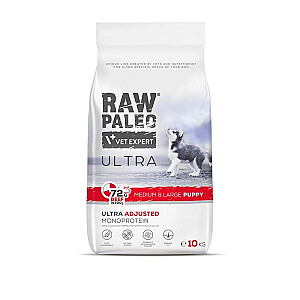 RAW PALEO Ultra Medium&amp;Large Puppy Beef - sausā barība kucēniem - 10 kg