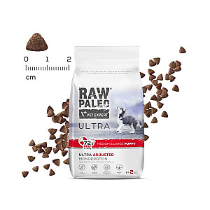 RAW PALEO Ultra Medium&Large Puppy Beef - sausā barība kucēniem - 10 kg