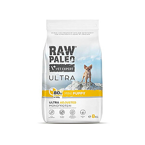 RAW PALEO Ultra Mini Puppy Turkey - sausā barība kucēniem - 8 kg