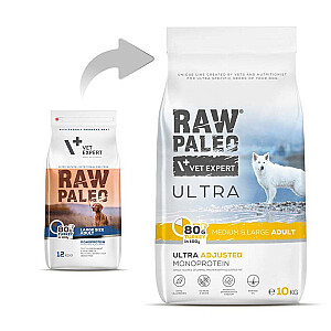 RAW PALEO Ultra Medium&Large Adult Turkey - сухой корм для собак - 10 кг