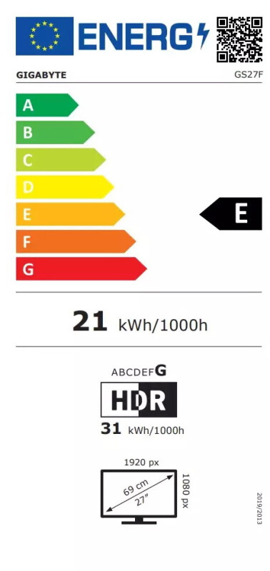 Gigabyte GS27F datora monitors 68,6 cm (27 collas), 1920 x 1080 pikseļi, Full HD LCD, melns
