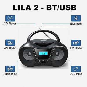 Radioodtwarzacz CD LILA2 USB/BT srebrny 