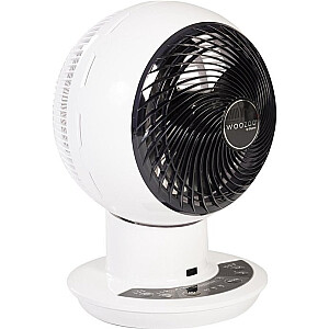 Woozoo PCF-SDC18T DC strūklas 180 ventilators/cirkulators, 18 cm, 35 W, 10 ātrumi, kustīga galva, tālvadības pults, taimeris, balts