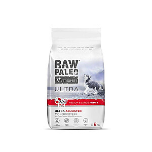 VetExpert Raw Paleo Ultra Wołowina для щенков среднего и крупного возраста 2 кг