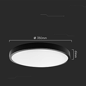 Plafond V-TAC VT-8624S surface-mounted 24W LED IP44 35cm motion detector 4000K 2500lm (SKU 76701) Black