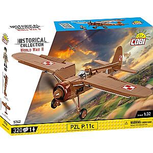 COBI 5742 Historical Collection WWII PZL P.11c 320 Bricks Fighter Aircraft