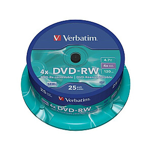 VERBATIM 25x DVD-RW 4,7 ГБ 4x SP