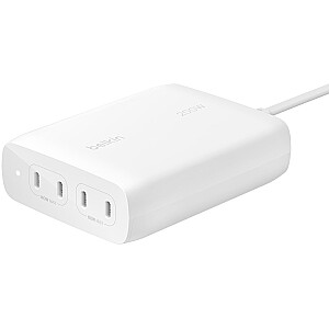 ЗАРЯДНОЕ УСТРОЙСТВО BELKIN WALL CHARGER 4X USB-C GAN 200 Вт, БЕЛОЕ