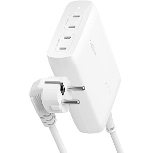 ЗАРЯДНОЕ УСТРОЙСТВО BELKIN WALL CHARGER 4X USB-C GAN 200 Вт, БЕЛОЕ