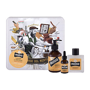 Komplekts 	Wood & Spice Beard Wash Beard Shampoo 200 ml + Beard Balm 100 ml + Beard Oil 30 ml + Jar