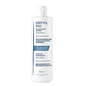 DUCRAY Kertyol PSO Ultra-Rich Cleansing Gel valomasis gelis veidui ir kūnui nuo psoriazės 400ml