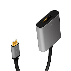 USB-C uz DP/F adapteris, 4K/60 Hz, alumīnijs, 0,15 m