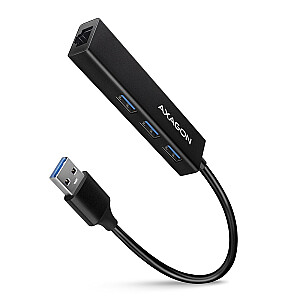 HMA-GL3A Multiport Hub, 3 USB-A + GLAN porti, USB3.2 Gen 1, metāls, 20 cm USB-A kabelis