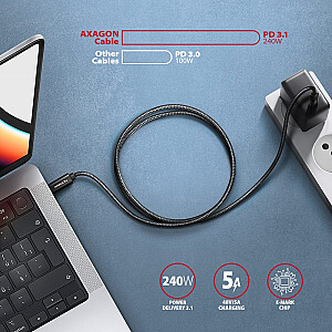 BUCM4X-CM10AB kabelis USB-C - USB-C, USB4 Gen 3x2 1m, PD 240W, 8K HD, ALU, pīts melns