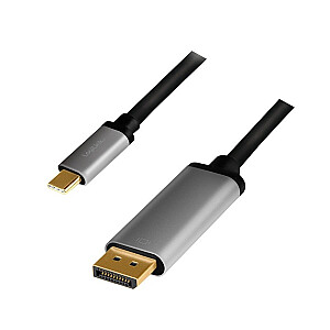 USB-C–DP kabelis, 4K, 60 Hz, alumīnijs, 1,8 m