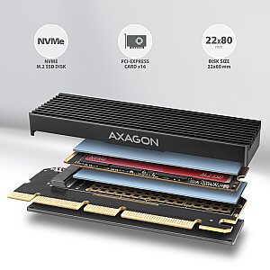 PCEM2-XS Внутренний адаптер PCIe x16, M.2 NVMe, кулер