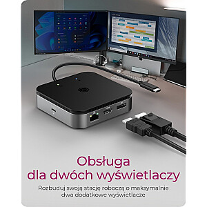 IB-DK408-C41 dokstacija 7 vienā, HDMI, DP, USB, LAN