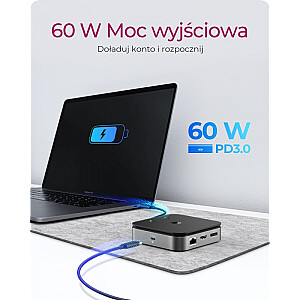 IB-DK408-C41 dokstacija 7 vienā, HDMI, DP, USB, LAN