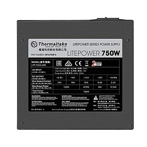 Zasilacz – Litepower II Black 750 W (Active PFC, 2xPEG, 120 mm, Single Rail)