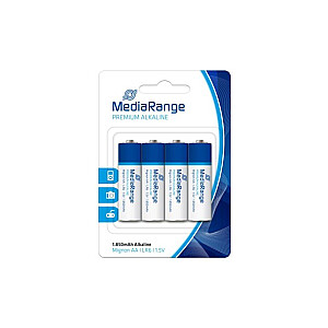 BATTERY ALKALINE AA 1.5V/4PCS MRBAT104 MEDIARANGE