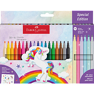 Маркеры Faber-Castell Unicorn 18+6 цветов