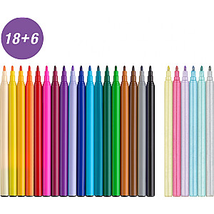 Flomāsteri Faber-Castell Unicorn18+6 krāsas