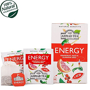 Augļu un zāļu tējas maisījums Ahmad Alu Energy, folija iepakojumā, 20gabx1.5g