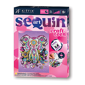 KITFIX Amatniecības komplekts Sequin Art Craft Teen spīdumiņu māksla, Zilonis