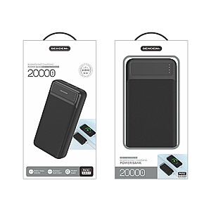 SENDEM PH92 powerbank 20000 mAh | 2,4A | LED | melns